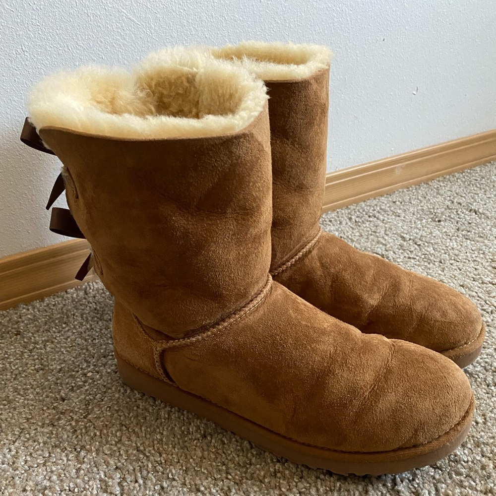 Chestnut Brown UGG Bailey Bow Boots
